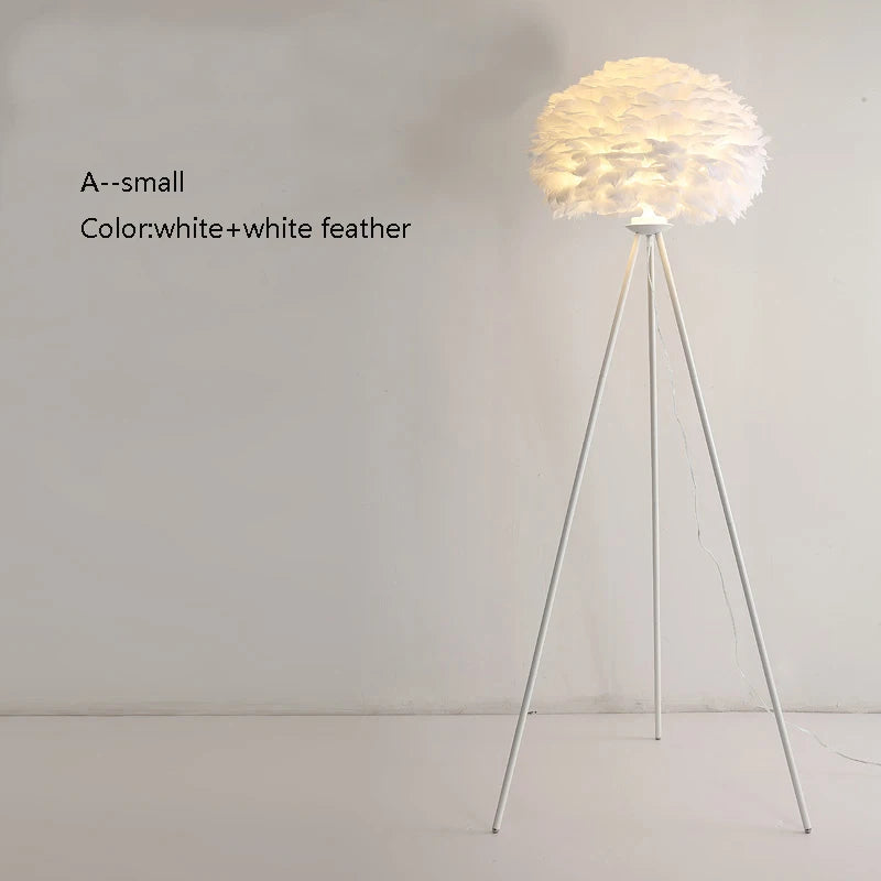 Creative feather floor lamp for weddings and celebrations