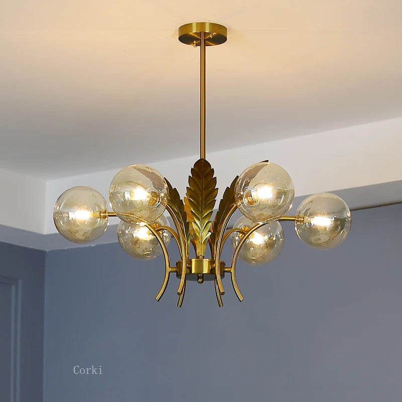 modern glass chandelier minimalist design for elegant interior - vue 10 sur 10