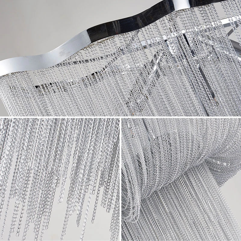 Modern aluminium tassel pendant light for decorative indoor lighting - vue 4 sur 8