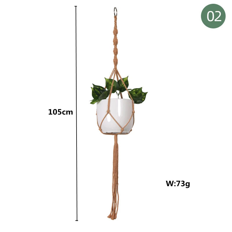 macrame hanging baskets for plants and decoration - vue 21 sur 30