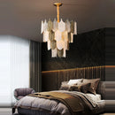 Modern art deco designer stainless steel LED chandelier