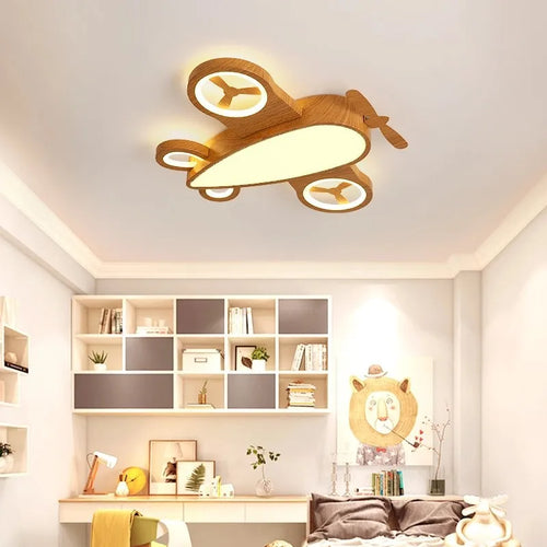 Nordic airplane ceiling light with remote control for children - vue 5 sur 10