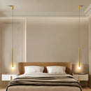 Simple creative pendant light with long glass and aluminium cable