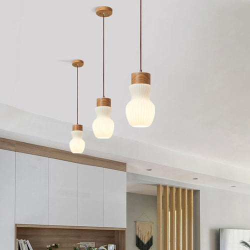 Soft retro Japanese-style chandelier for restaurant and inn - vue 4 sur 9