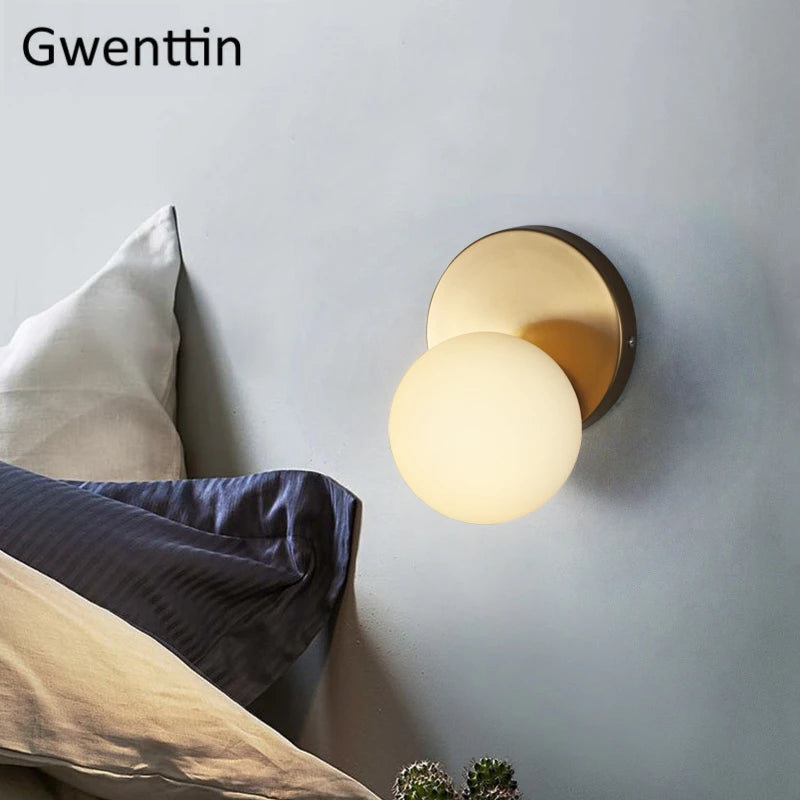Modern glass LED wall light for interior decoration