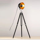 Vintage industrial tripod floor lamp with Edison bulbs