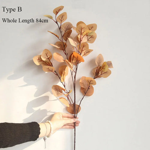 Eucalyptus tree branch with round leaves retro artificial foliage decoration - vue 11 sur 10