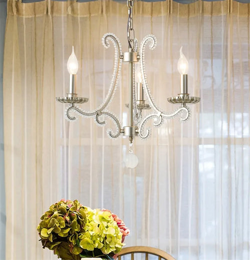 Retro cast metal chandelier for indoor lighting in wrought iron - vue 5 sur 11