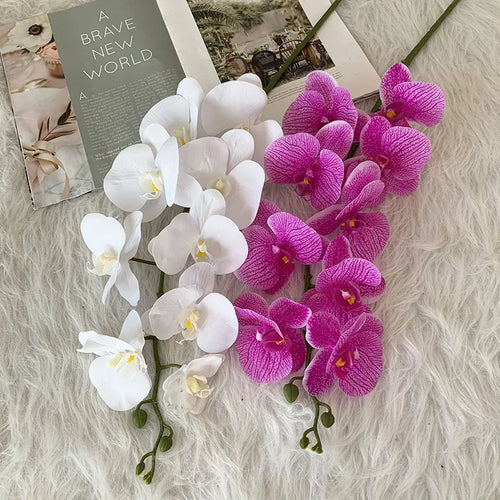 preserved phalaenopsis orchid artificial flowers for wedding decoration - vue 6 sur 17