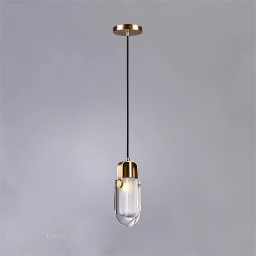suspension moderne en cristal avec éclairage led décoratif
