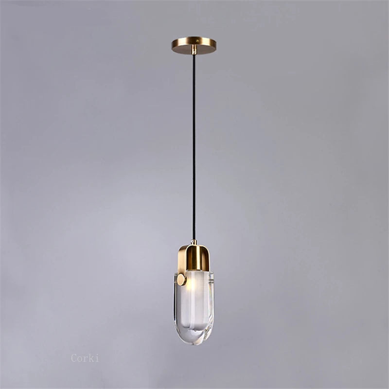 modern crystal pendant light with decorative LED lighting