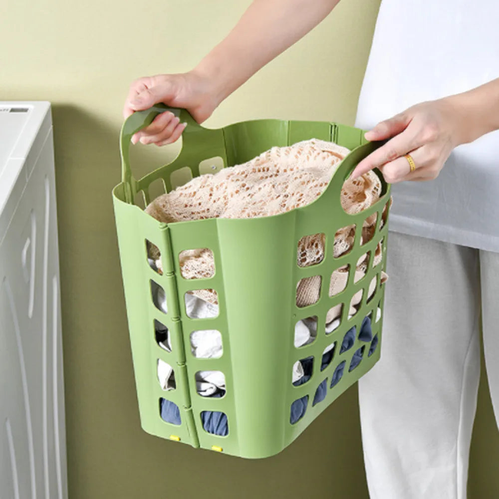 wall mounted foldable laundry basket for clothes storage