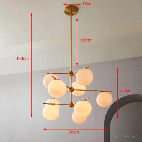 Modern nordic LED chandelier for kitchen and restaurant - vue 8 sur 8