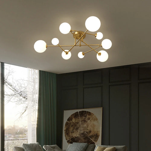 Modern glass chandelier for elegant and stylish lighting - vue 5 sur 9