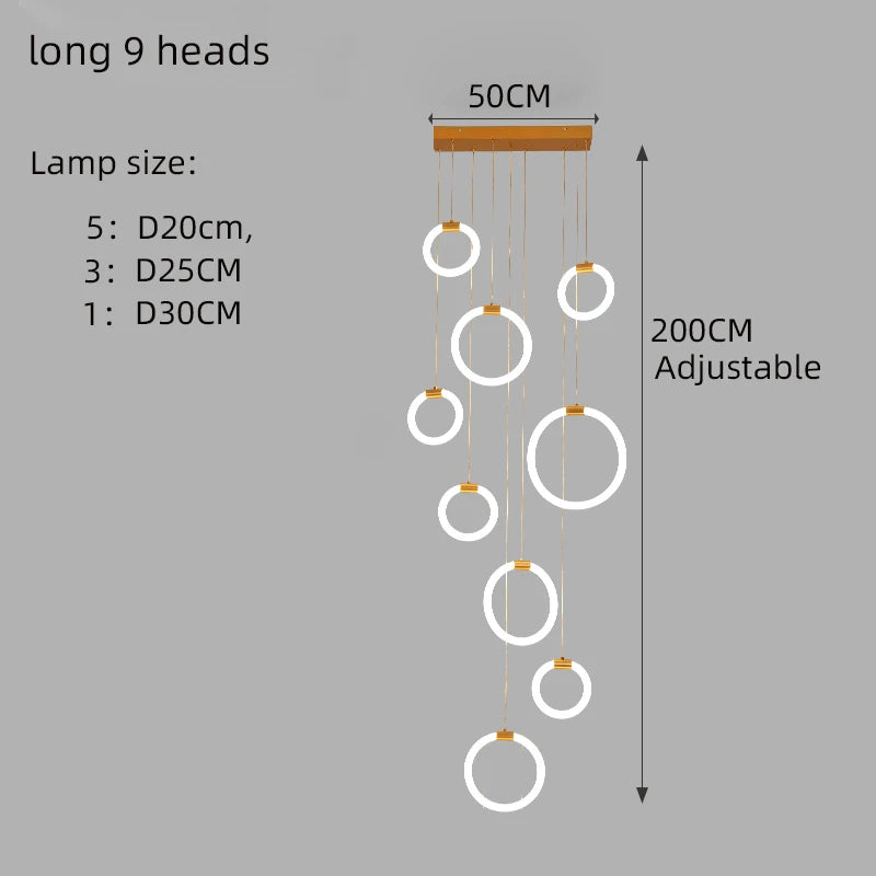 Modern acrylic LED chandelier for luxury decor