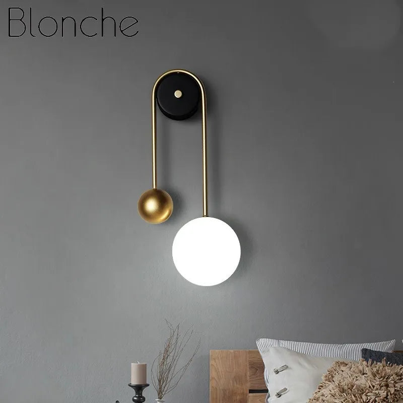 Creative bedside LED lamp with three dimmable lights for indoor use