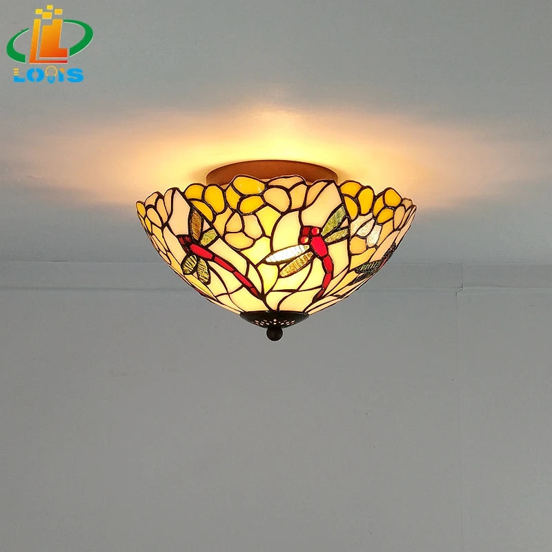 European retro glass ceiling light for chic lighting - vue 9 sur 9