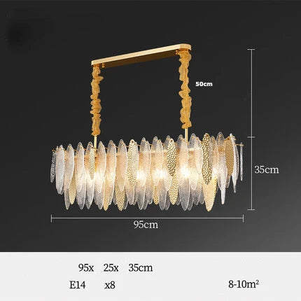 Art Deco LED chandelier in iron and glass with elegant design for modern lighting - vue 22 sur 25