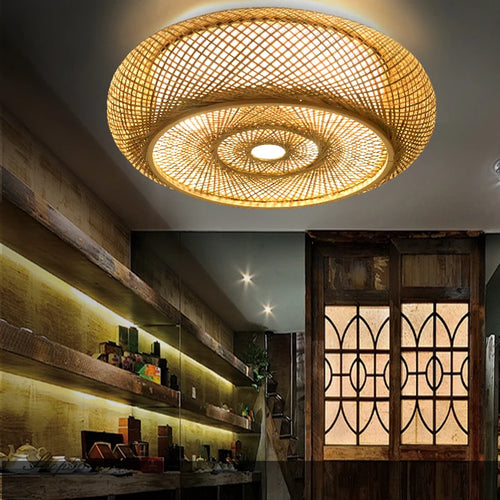 Handmade bamboo pendant light decorative Chinese style - vue 4 sur 12