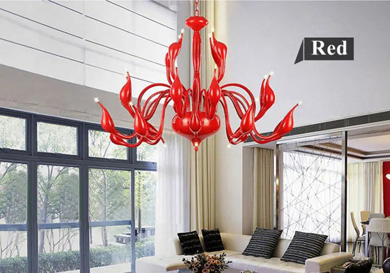 Nordic Swan modern art deco iron pendant light