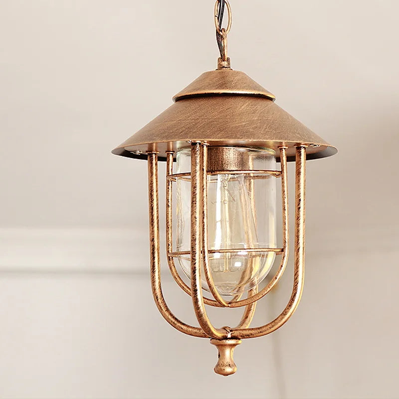 American vintage outdoor glass chandelier - vue 7 sur 8