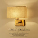 Modern fabric wall light american style square decorative