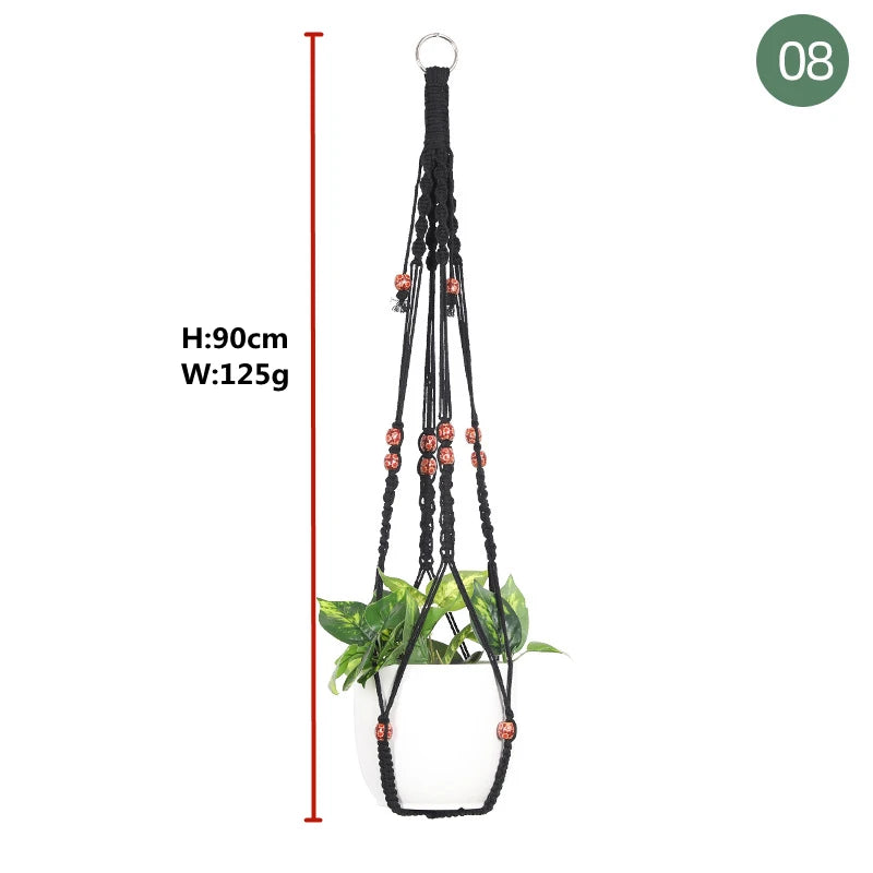 macrame hanging baskets for plants and decoration - vue 13 sur 30