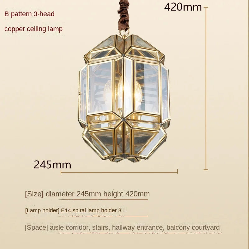 Vintage glass pendant light for indoor and outdoor use - vue 7 sur 7