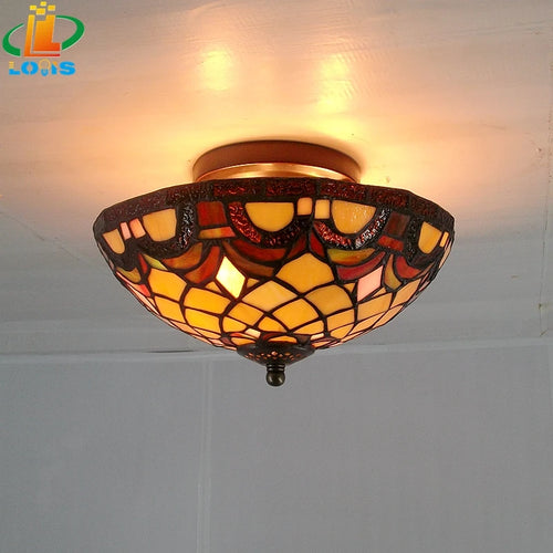 European retro glass ceiling light for chic lighting