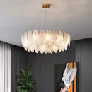 Modern glass chandelier with goose feather design pendant light