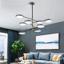 Modern LED chandelier with pipe design for indoor decoration