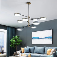 Modern LED chandelier with pipe design for indoor decoration