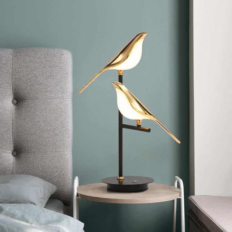 Nomi LED floor lamp postmodern bird golden electroplated luxury reading light - vue 2 sur 16