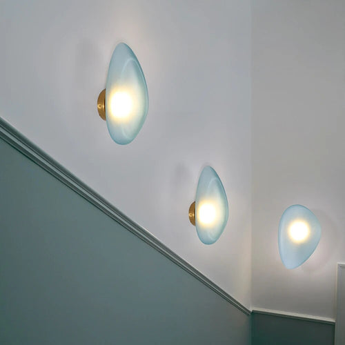 Modern nordic LED wall light pebble design for bedroom and staircase - vue 6 sur 21