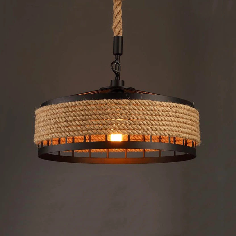 Vintage industrial rope kitchen pendant light