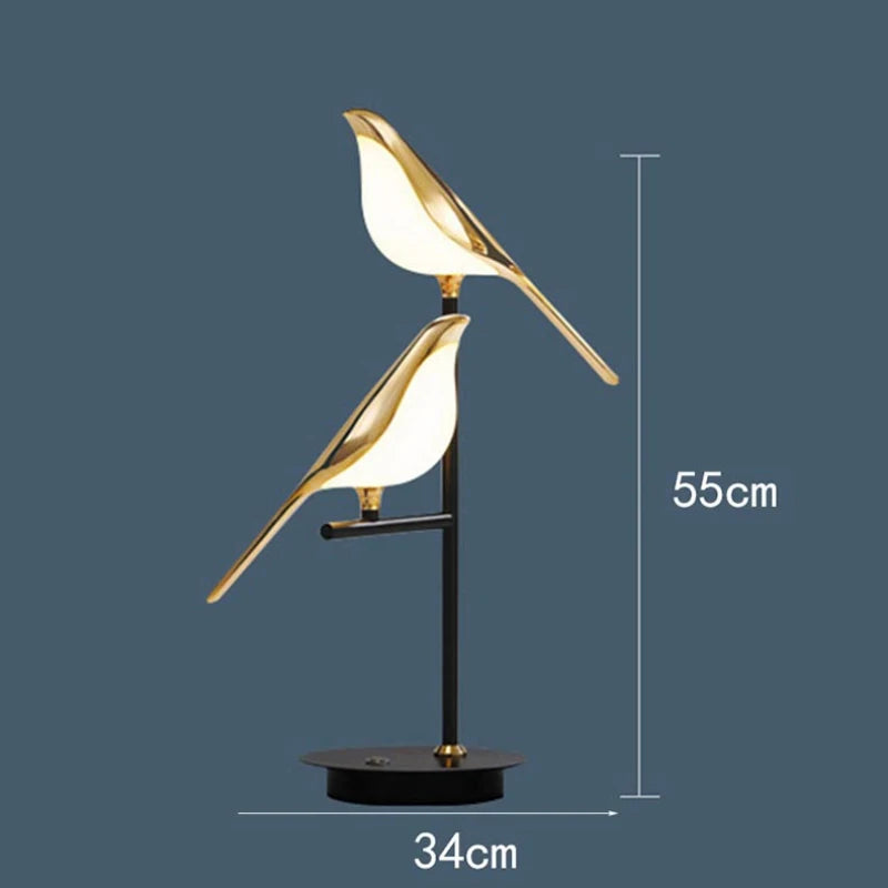 Gold plated modern adjustable novelty bird LED pendant light - vue 12 sur 18