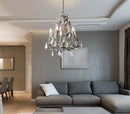 Vintage wrought iron and crystal chandelier for retro lighting