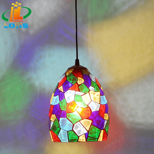 Colourful stained glass chandelier tiffany style for creative lighting