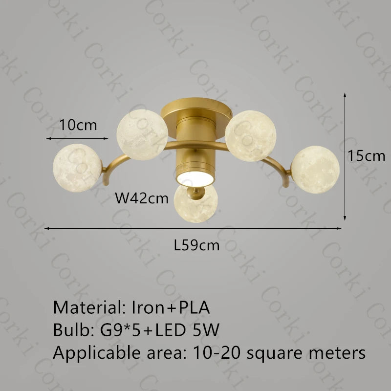designer ceiling light in black and gold metal with white ball for modern interiors - vue 18 sur 18