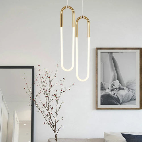 Nordic U shape LED decorative modern pendant light - vue 4 sur 8