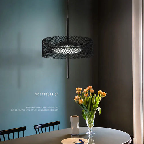 Nordic colourful designer metal pendant light with LED for indoor use - vue 4 sur 11