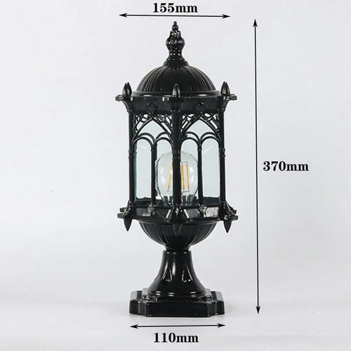 lampe pilier d'extérieur rétro pour éclairage de paysage - vue 7 sur 8