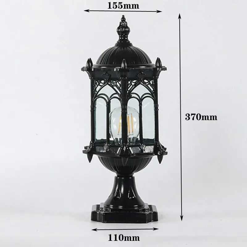 lampe pilier d'extérieur rétro pour éclairage de paysage - vue 7 sur 8