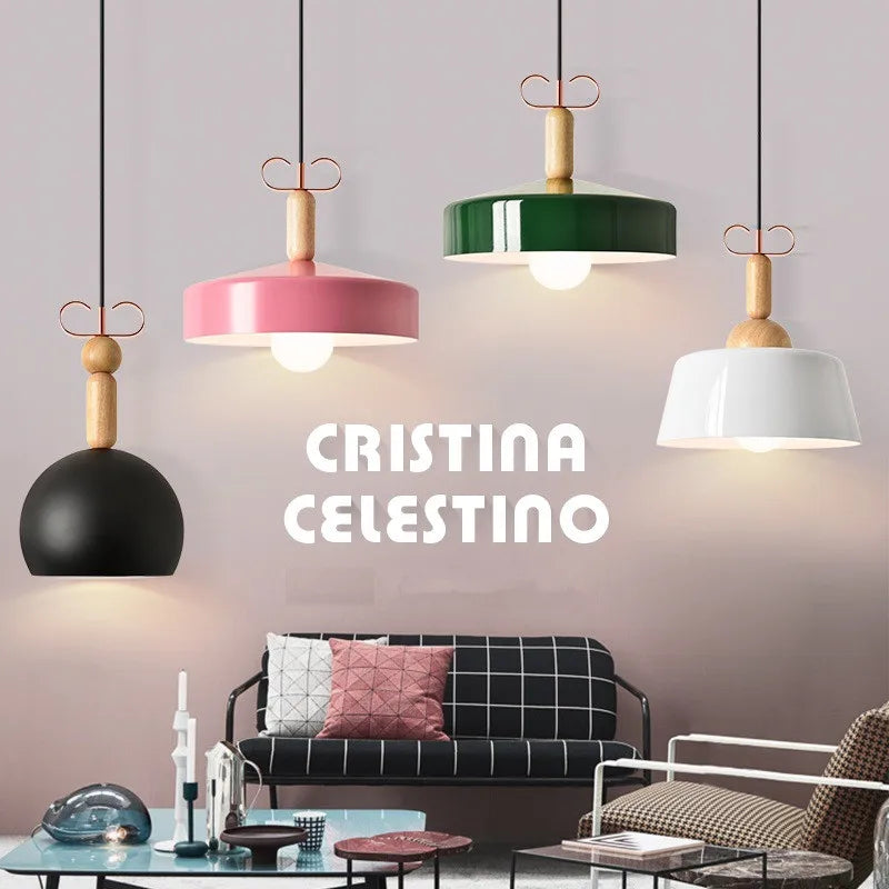 Nordic style solid wood chandelier for bar and café