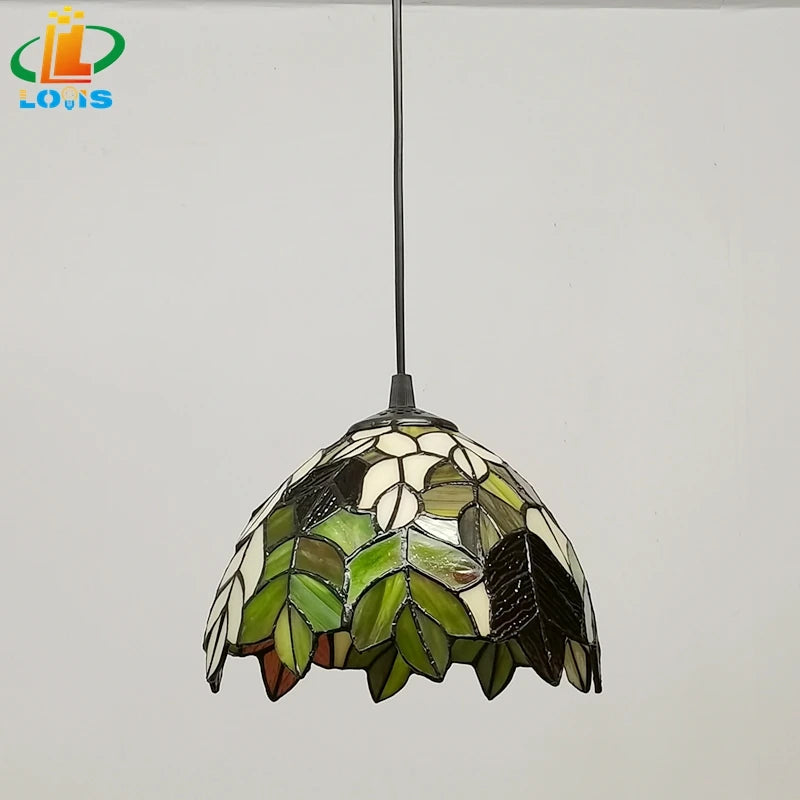 Tiffany-style glass chandelier for restaurants and retro cafés - vue 6 sur 6