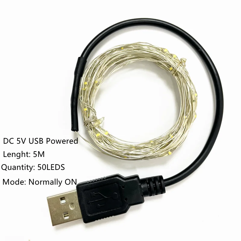 Copper wire LED string lights for celebrations and decorations