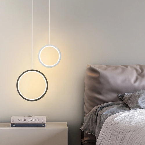 Modern round pendant light for lateral LED lighting - vue 3 sur 12