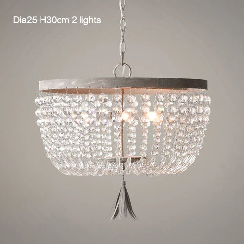 Vintage crystal pendant light in industrial style for elegant interiors - vue 9 sur 14