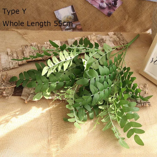 Eucalyptus tree branch with round leaves retro artificial foliage decoration - vue 7 sur 10