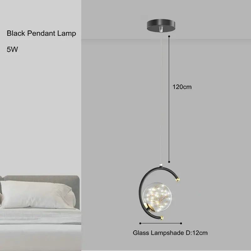 Nordic glass ball pendant light gypsophila style